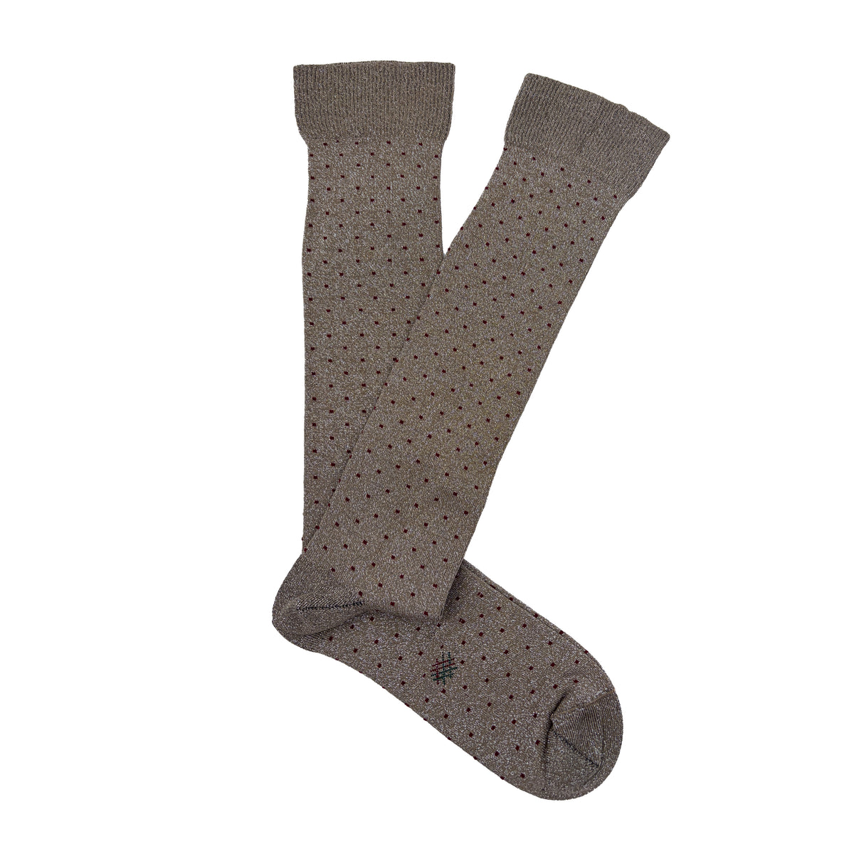 Caña Alta Brilli Brilli Topitos Beige-Burdeos