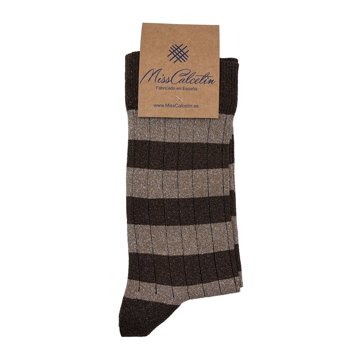 Caña Baja Brilli Brilli Rayas Beige-Chocolate