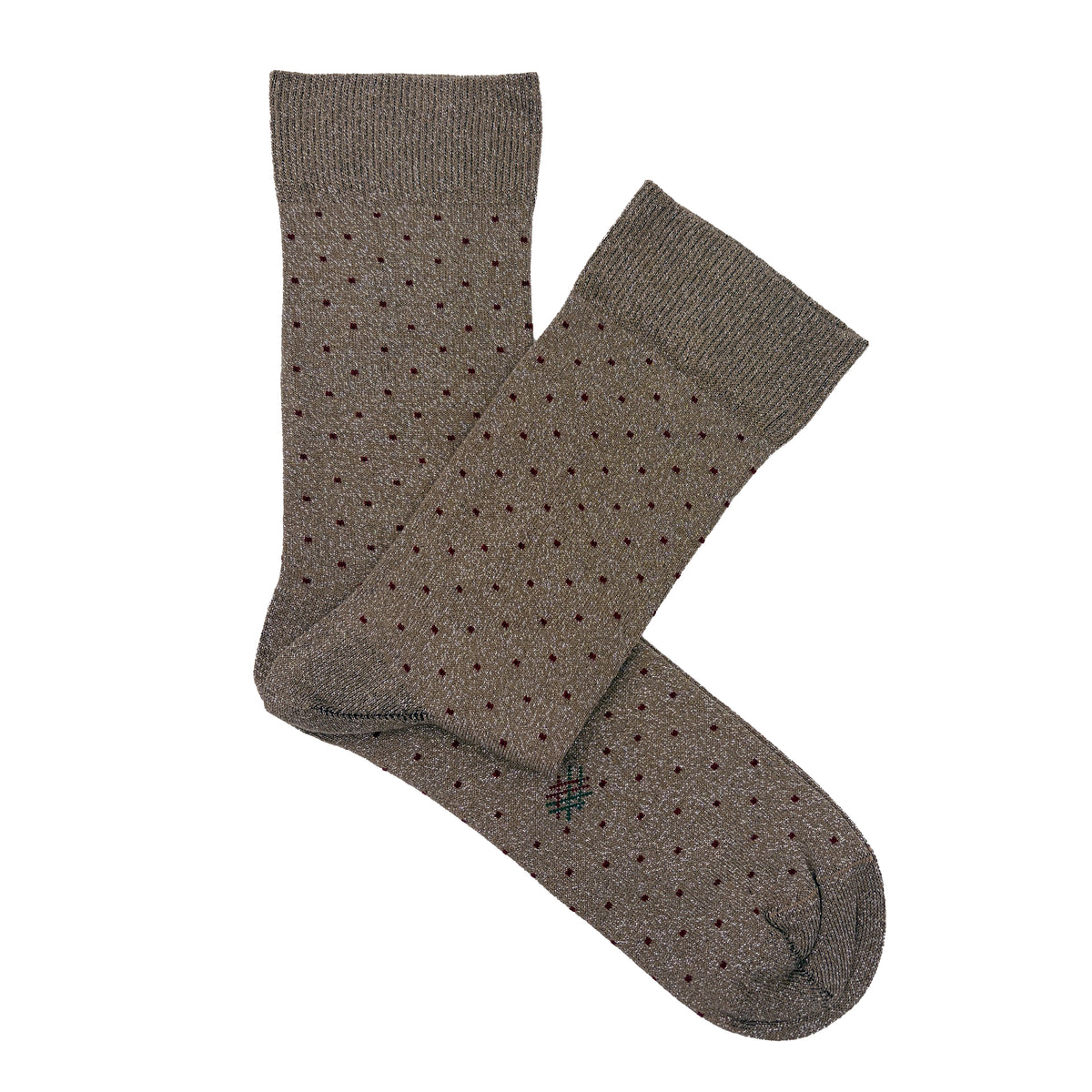 Caña Baja Brilli Brilli Topitos Beige-Burdeos