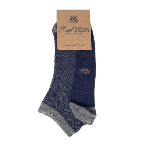 Tobillero Espiga Azul-Gris