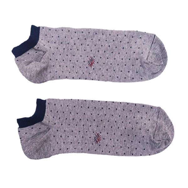 Light Gray-Navy Dotty Ankle Socks
