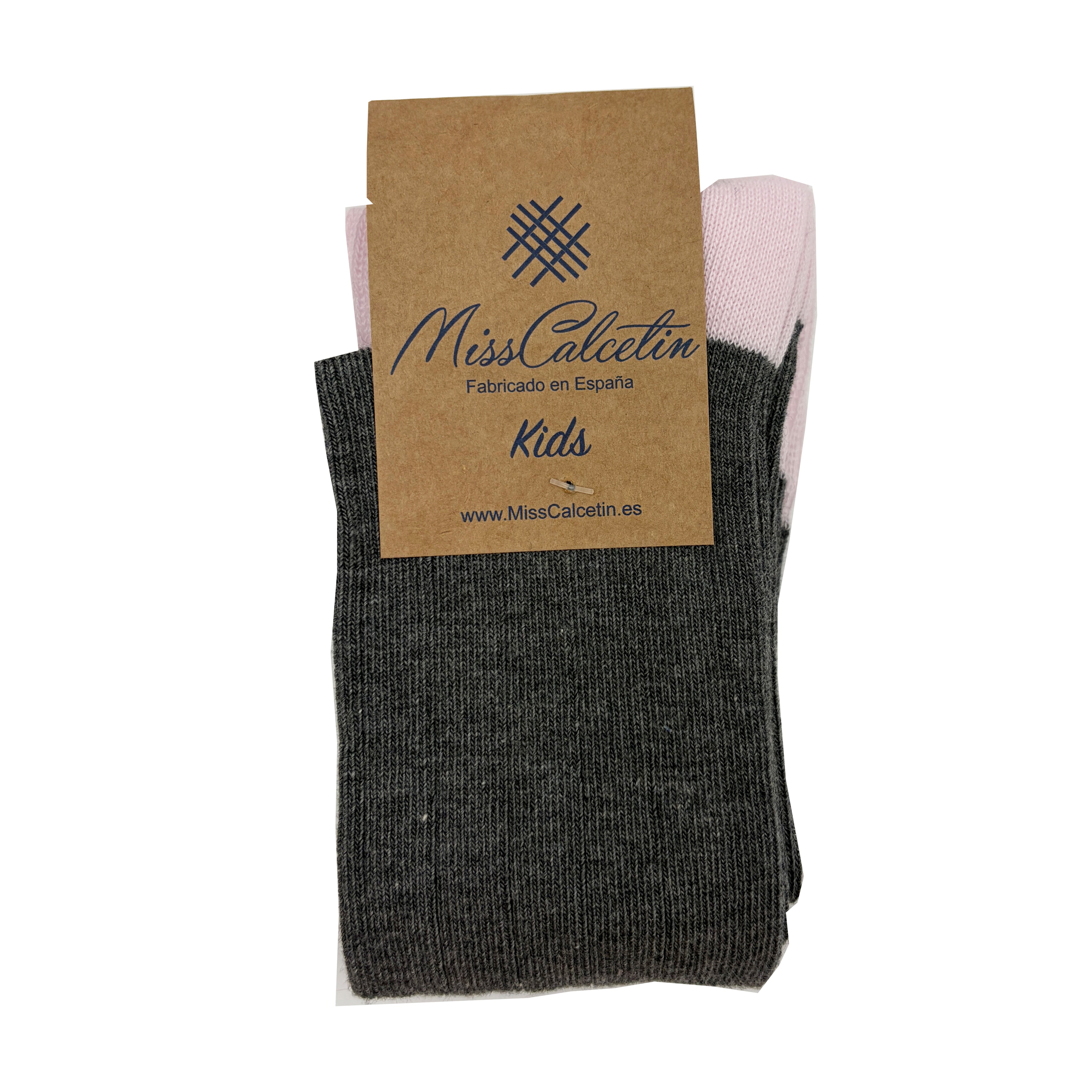 Kids canalé Gris Medio Vigore-Rosa
