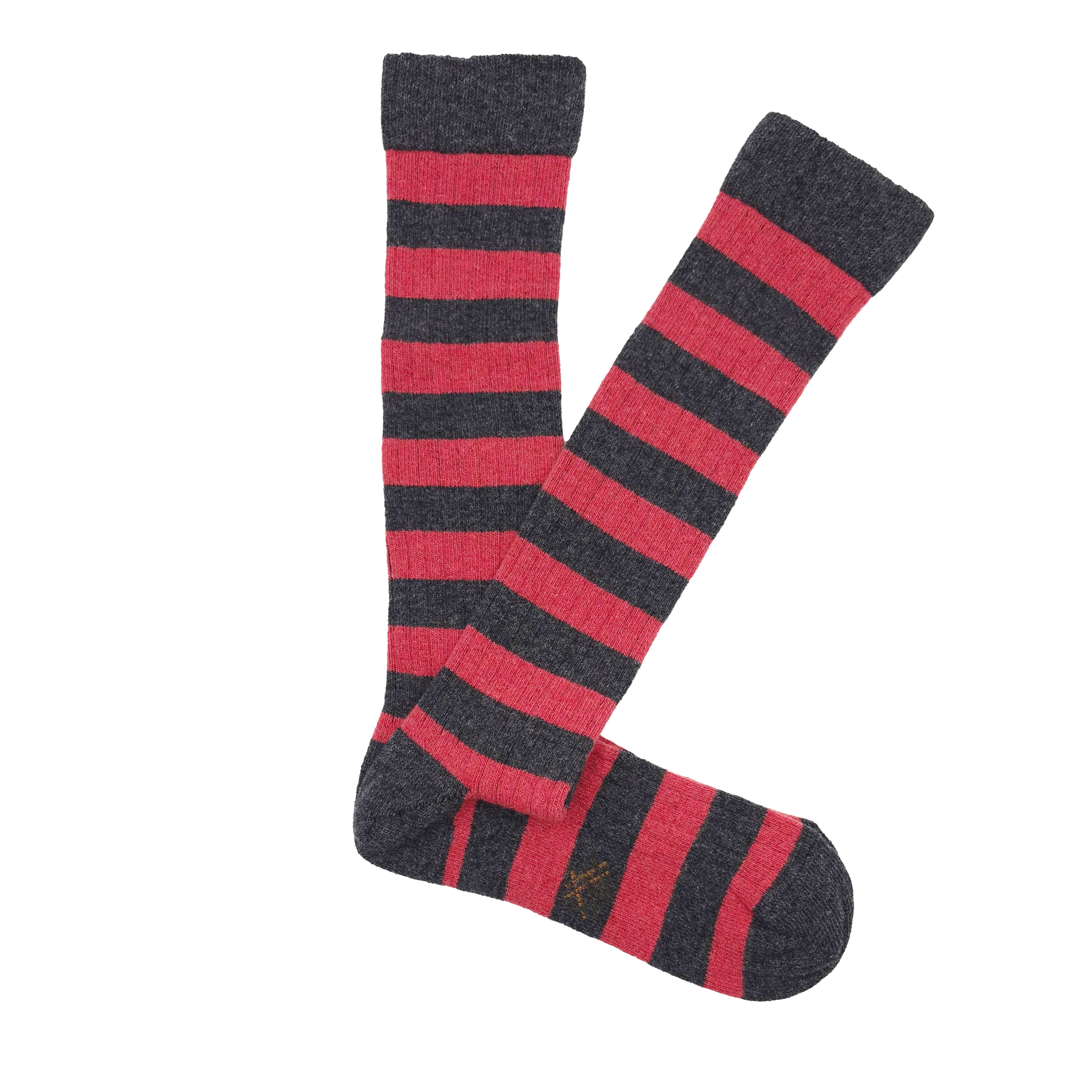 Lana Caña Alta Rayas Fresa-Antracita