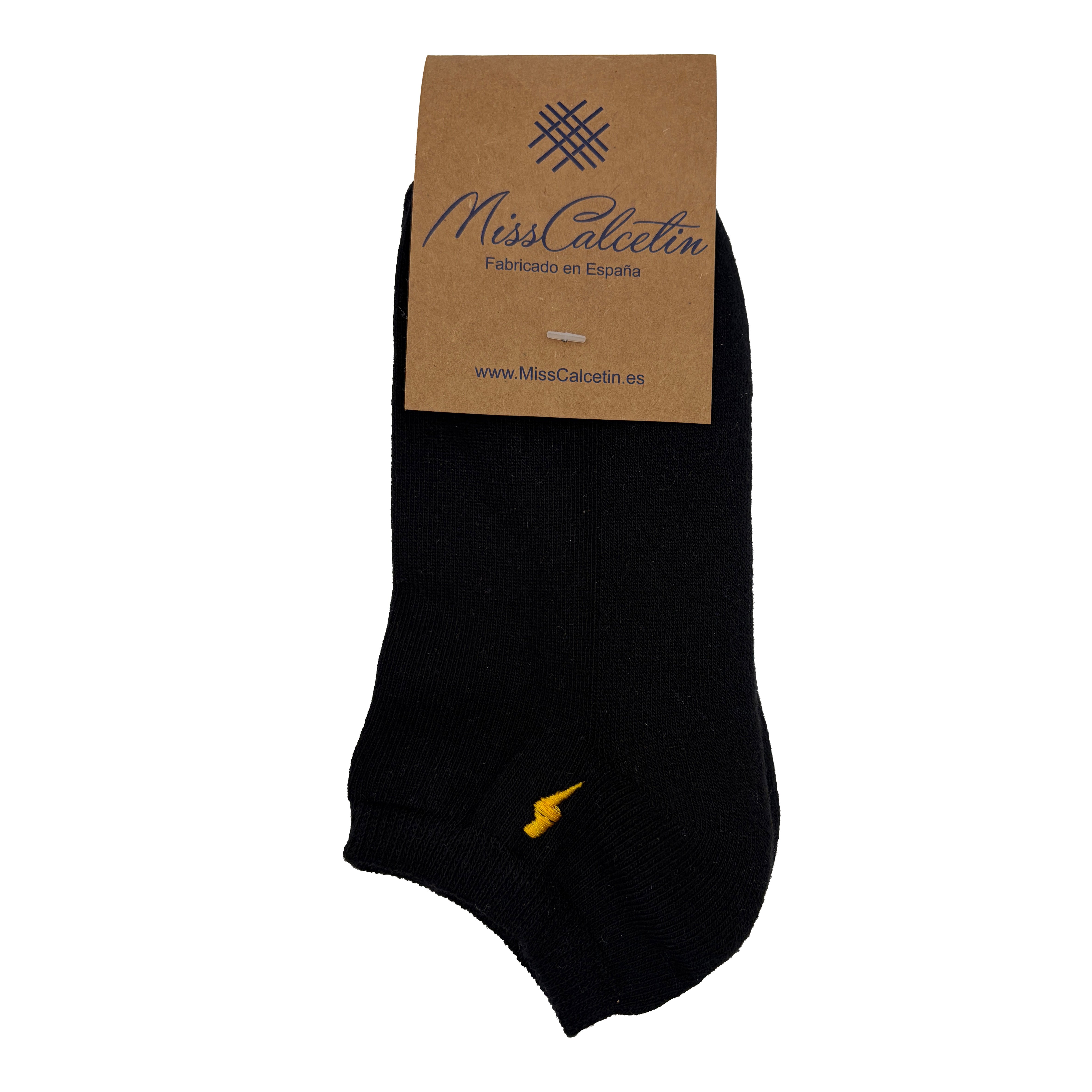 Tobillero Deportivo Negro Bordado Rayo