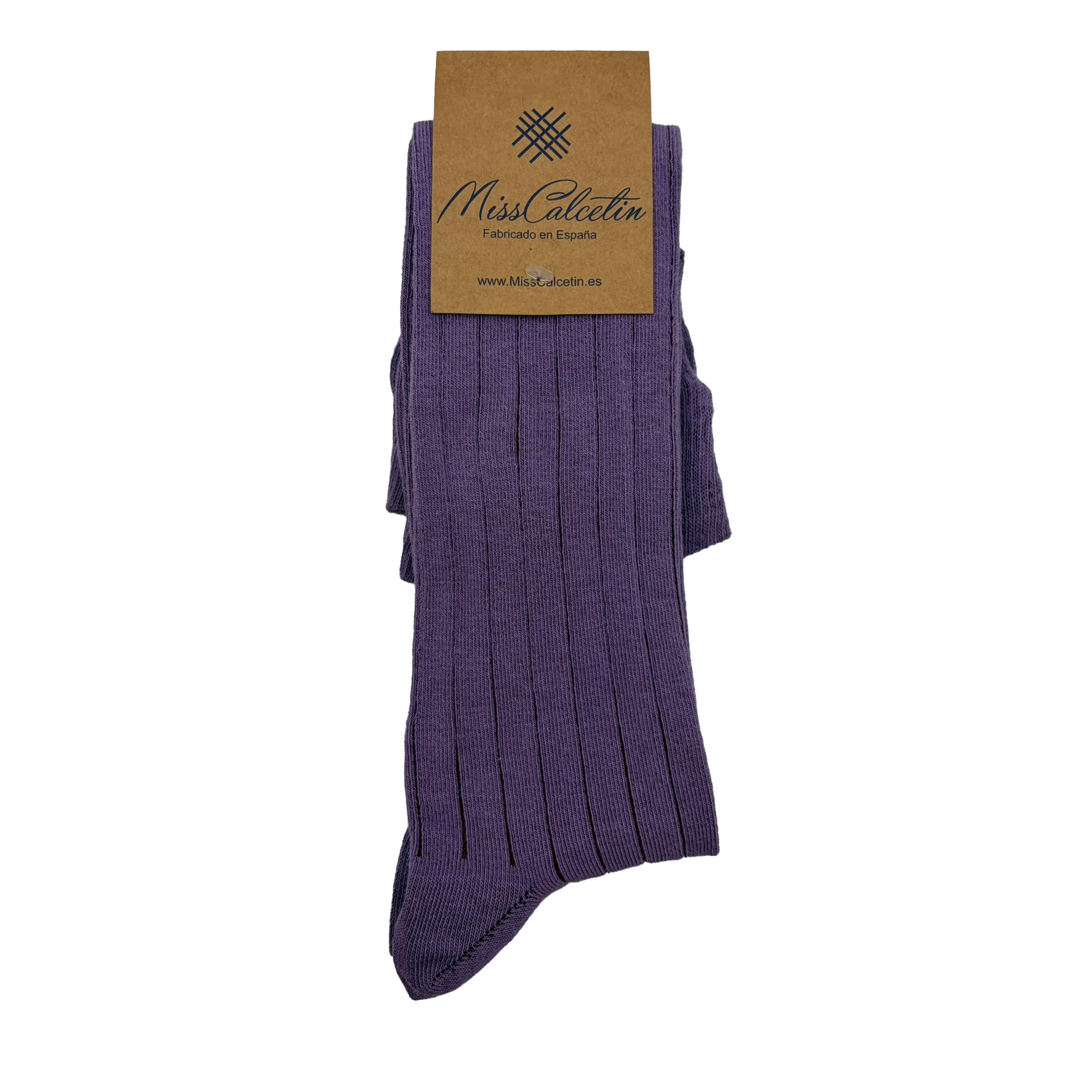 Caña Alta Raya Vertical Malva-Burdeos