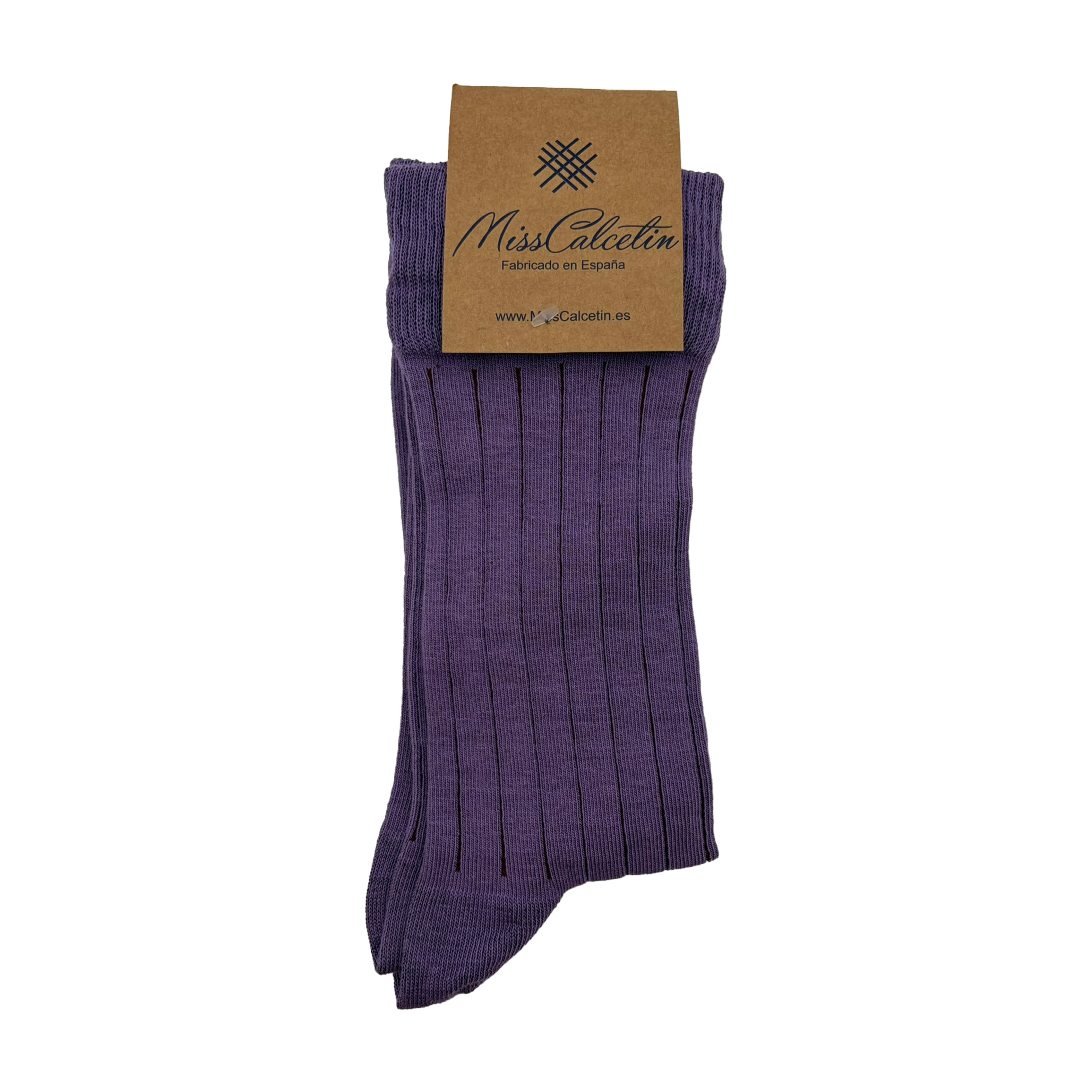 Caña Baja Raya Vertical Malva-Burdeos