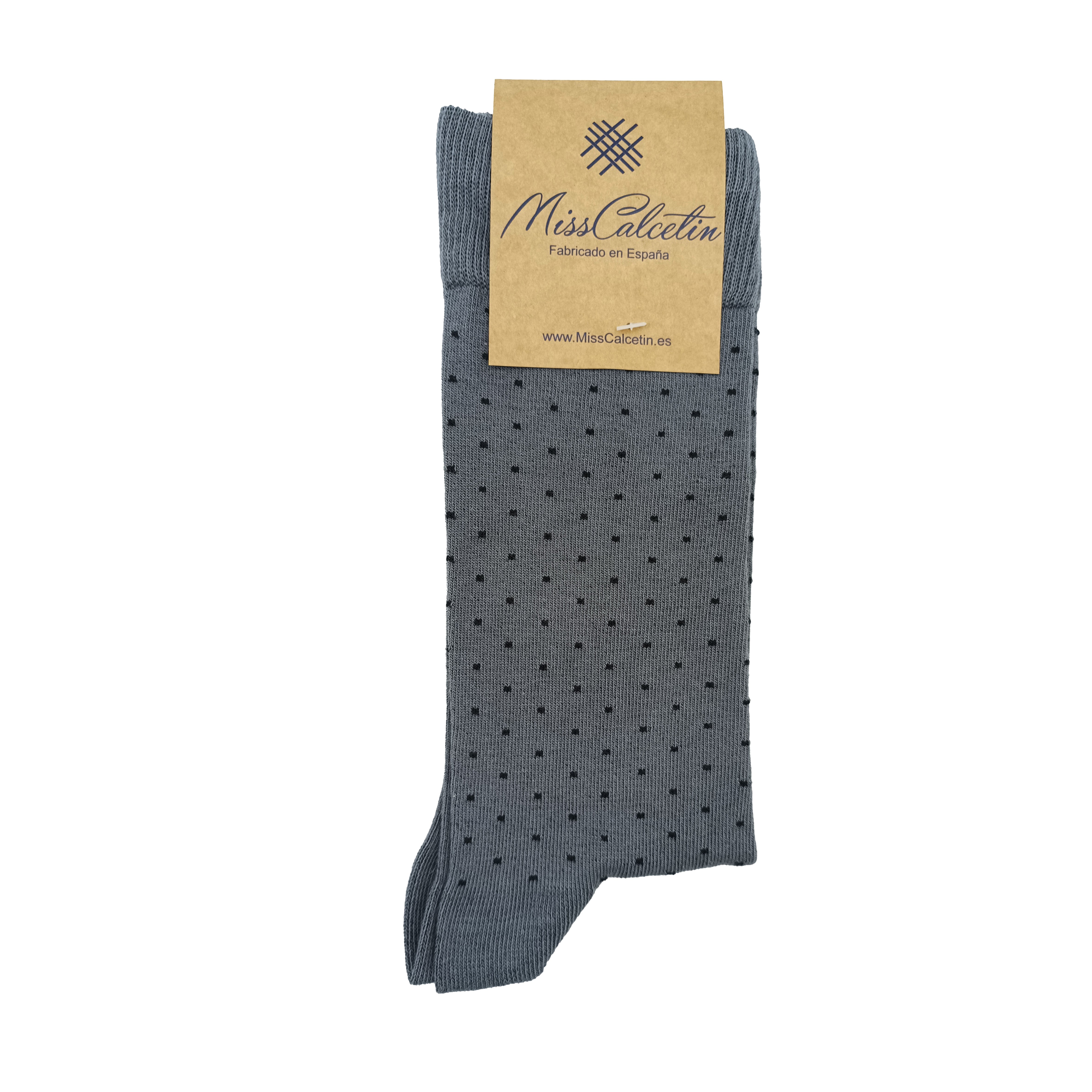 Caña Baja Topitos Gris Medio Vigoré-Negro