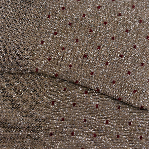 Caña Alta Brilli Brilli Topitos Beige-Burdeos