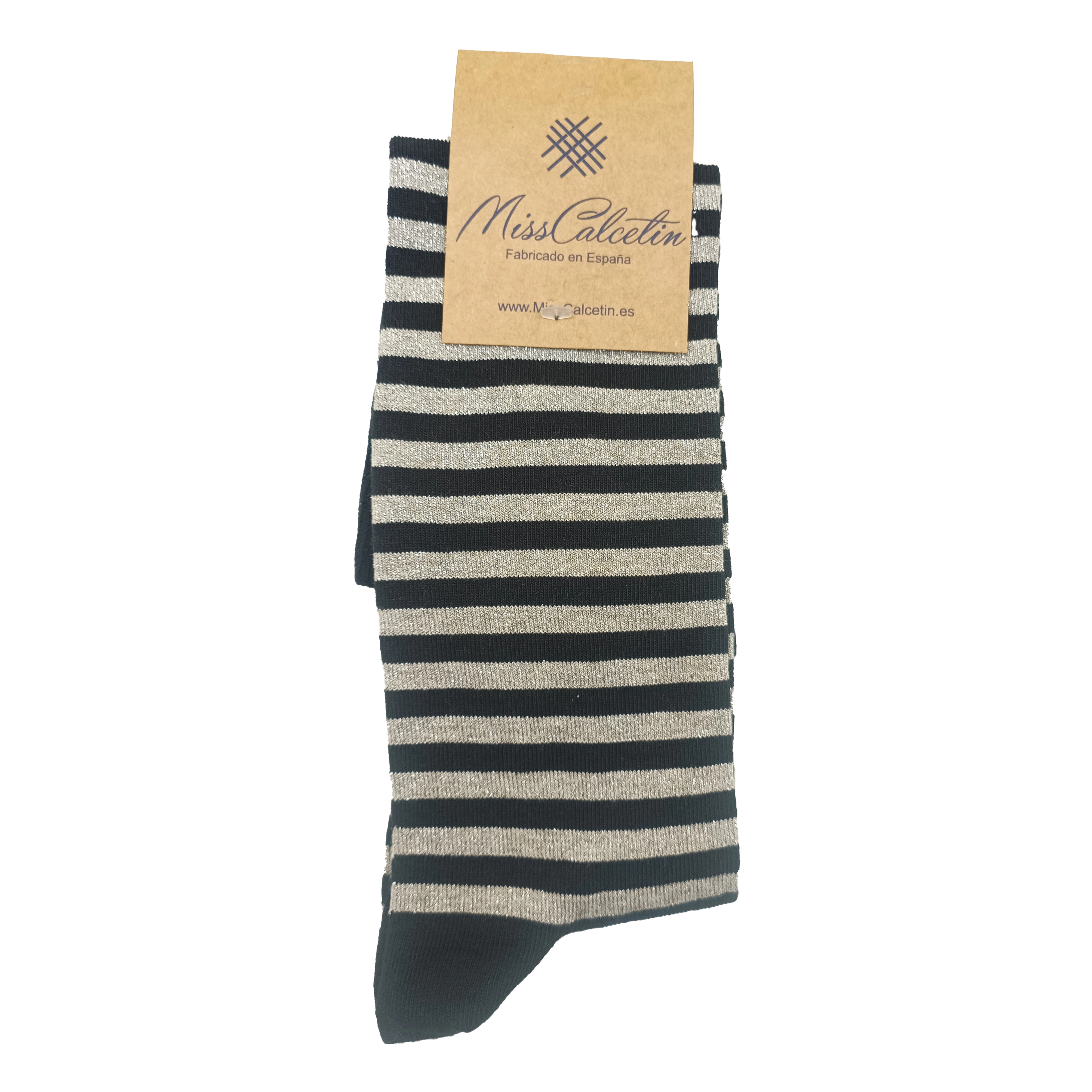 High-waisted, shiny, fine-striped, raw, black.
