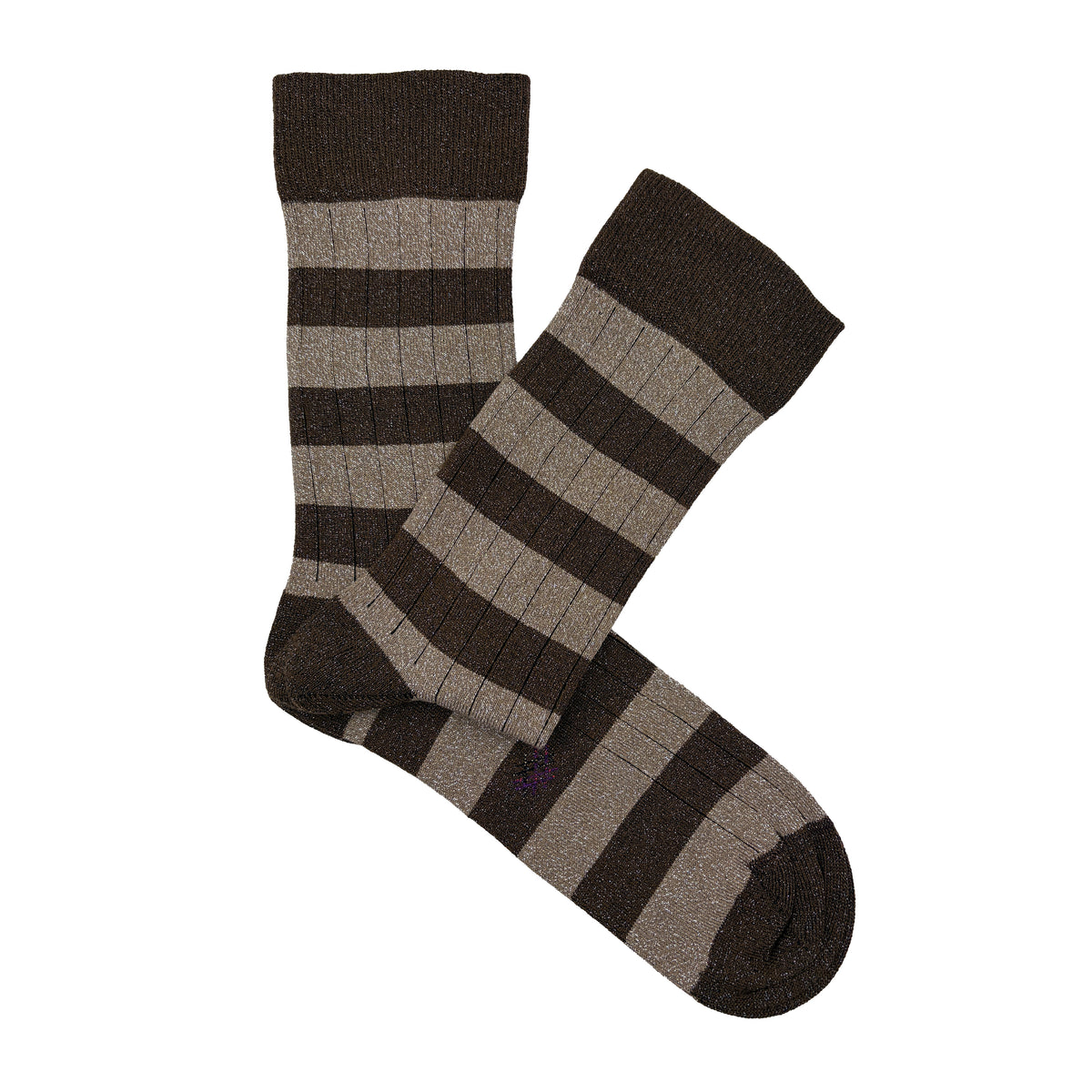 Caña Baja Brilli Brilli Rayas Beige-Chocolate