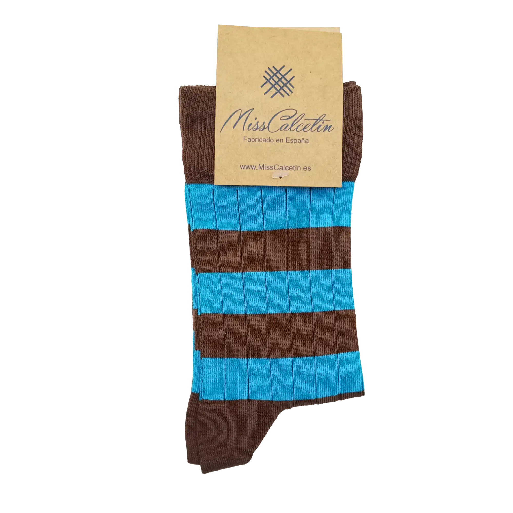 CAÑA BAJA RAYA TURQUESA-CHOCOLATE CERRADO