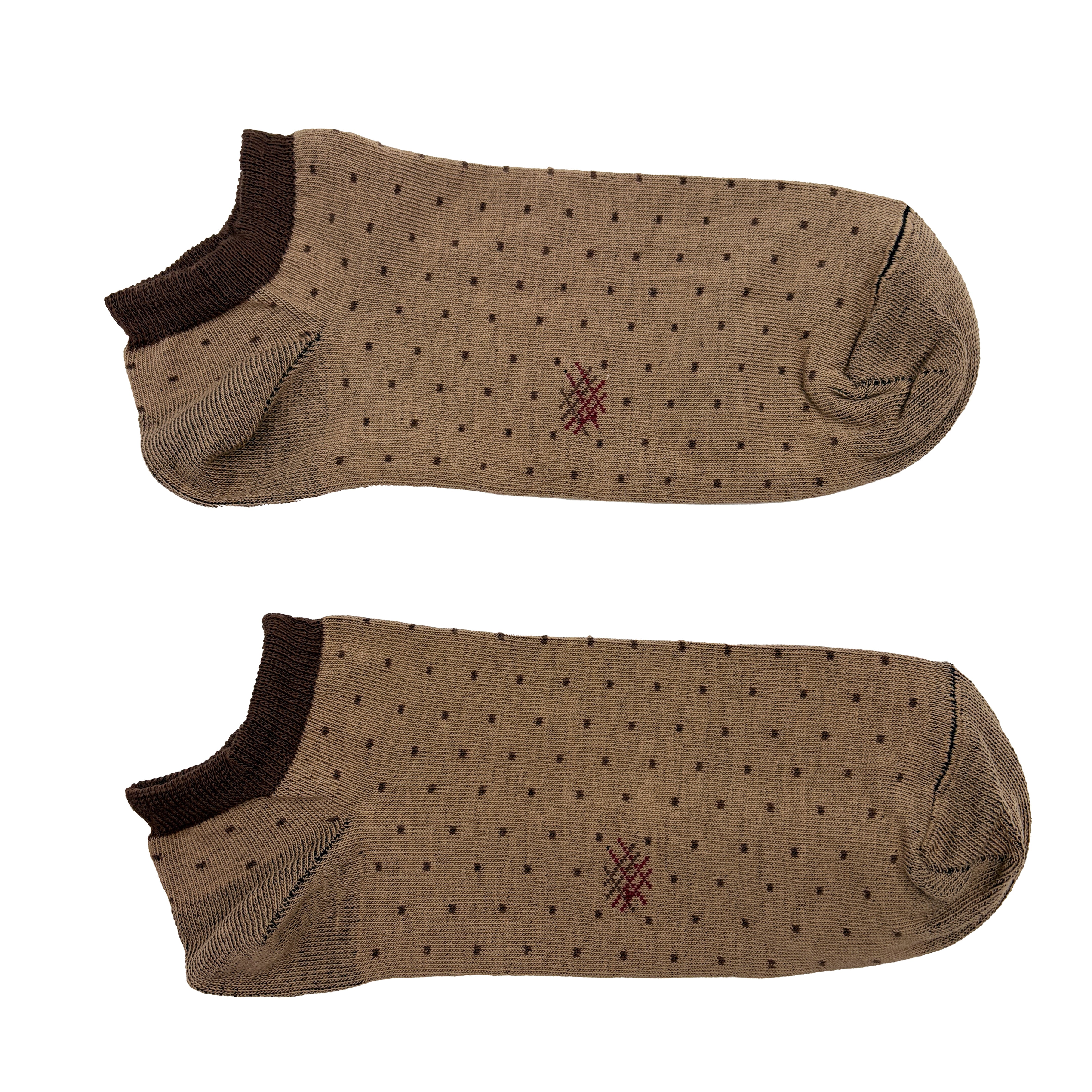 Camel-Brown ankle boots with pom-poms
