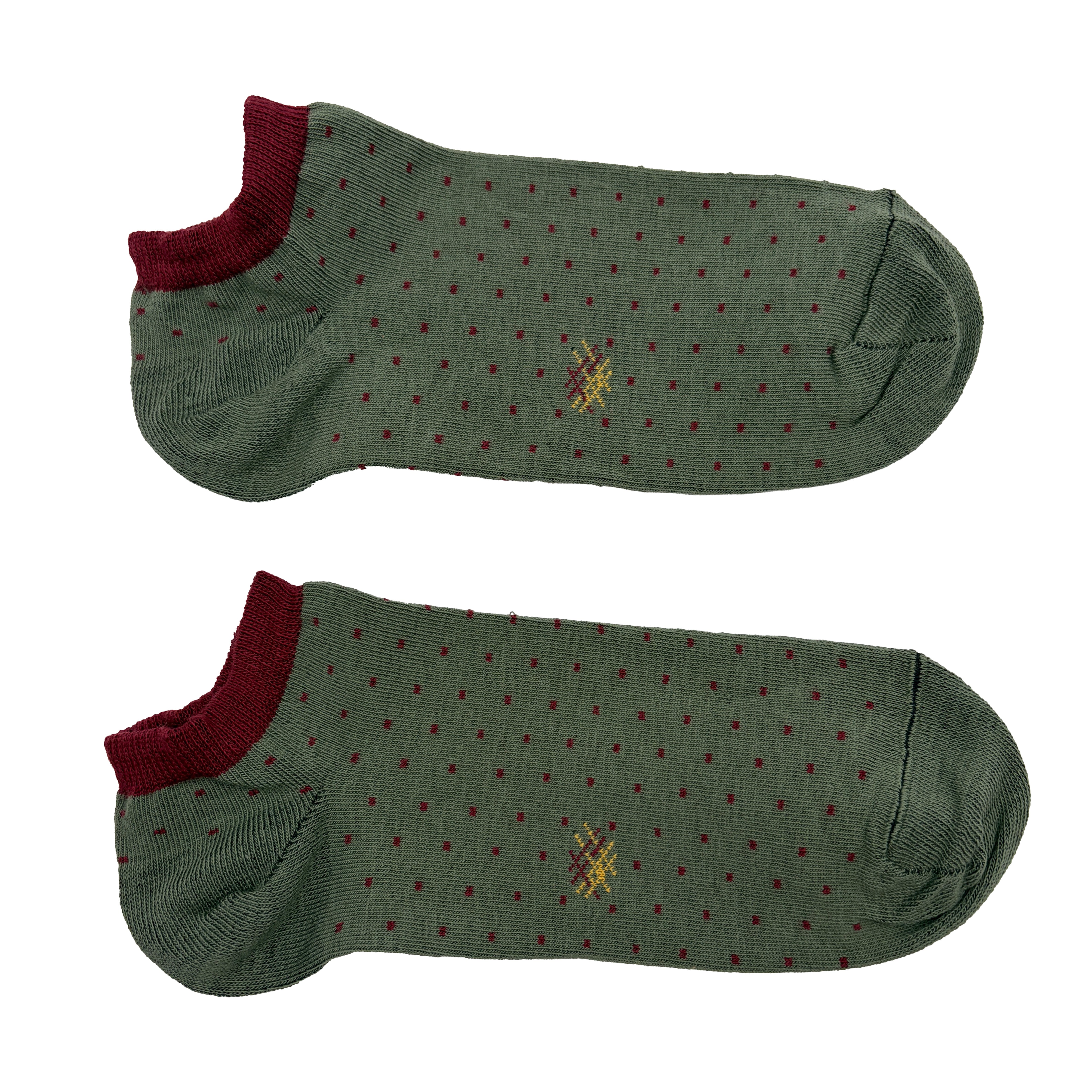 Ankle Boots with Dots, Thyme-Burgundy