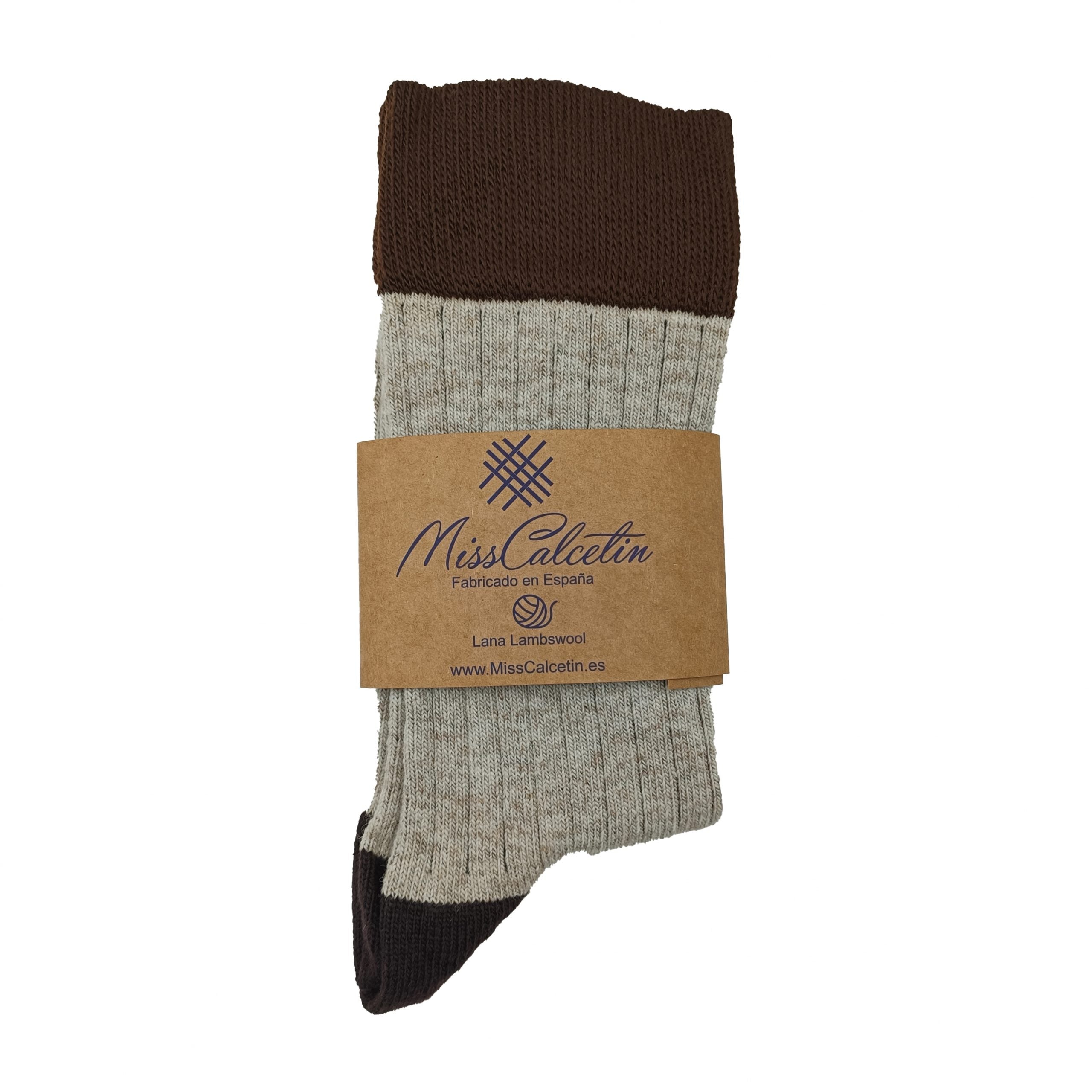 LANA CAÑA BAJA BEIGE MARRON CERRADO