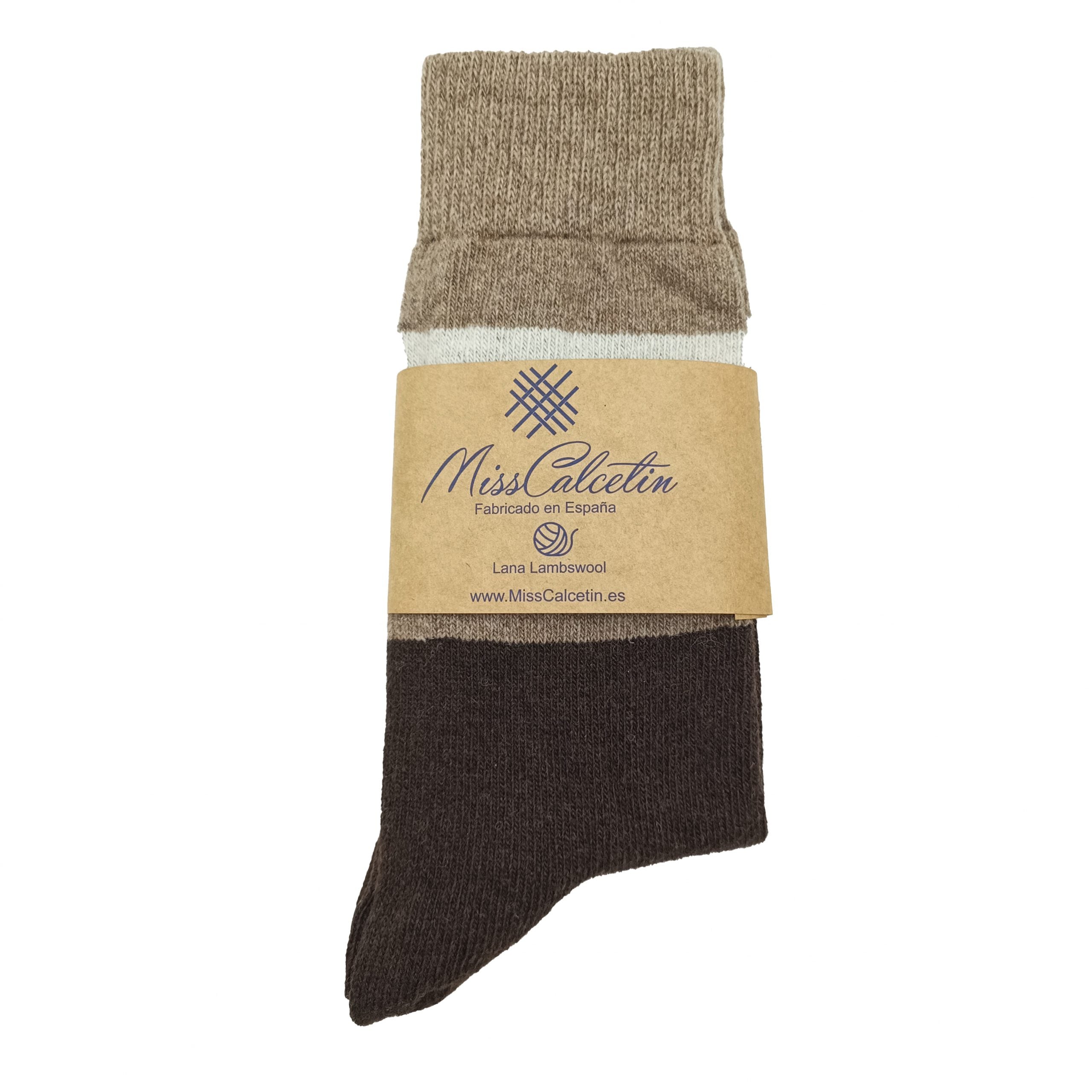 LANA CAÑA BAJA LISO RAYAS MARRON-OPTICO-BEIGE ABIERTO