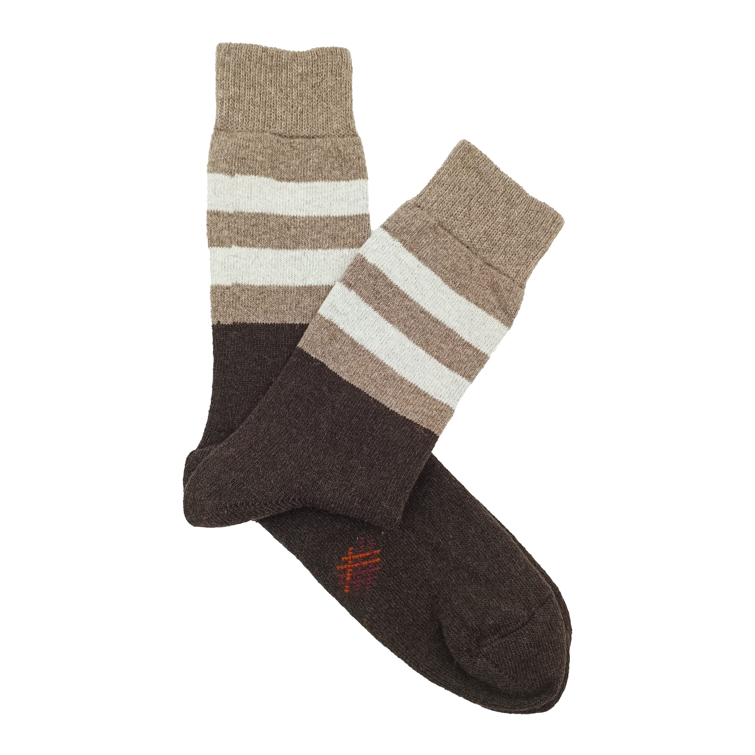 LANA CAÑA BAJA LISO RAYAS MARRON-OPTICO-BEIGE CERRADO