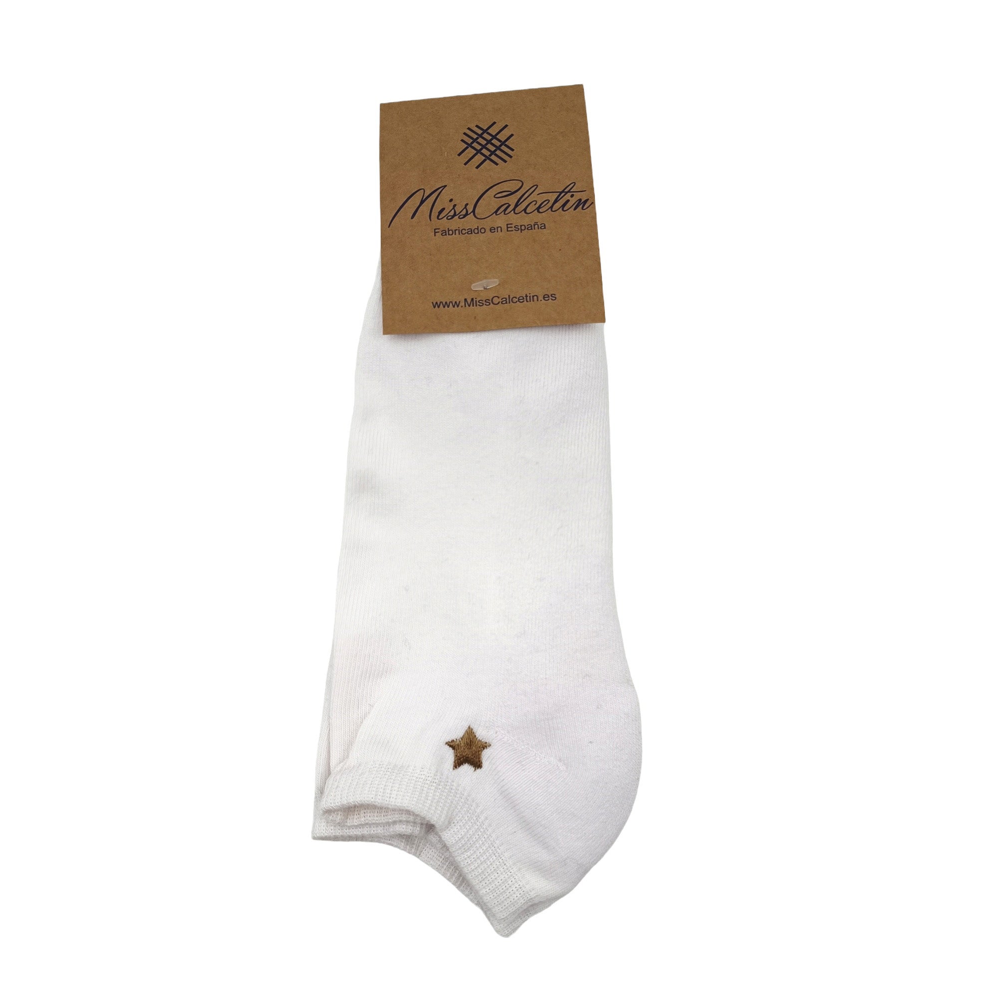 LISO TOBILLERO BLANCO ESTRELLA CERRADO