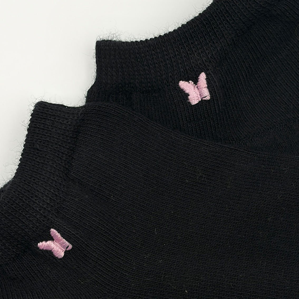Tobillero Deportivo Negro Bordado Mariposa