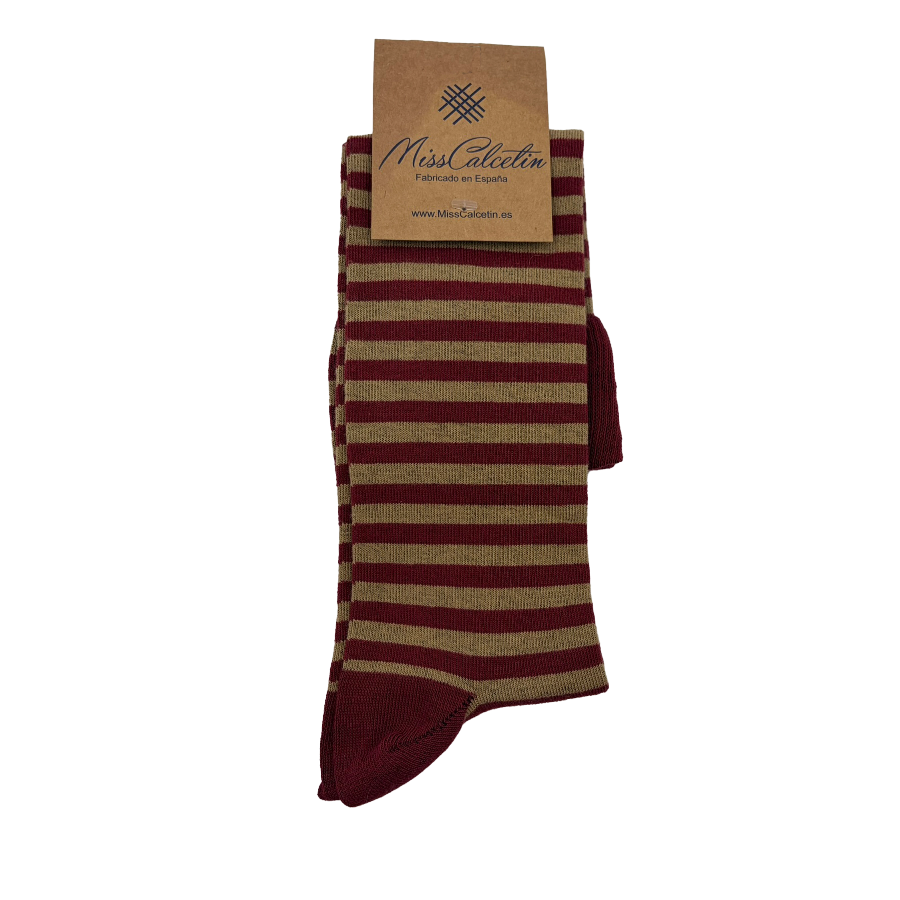 Caña Alta Raya Fina Camel-Burdeos