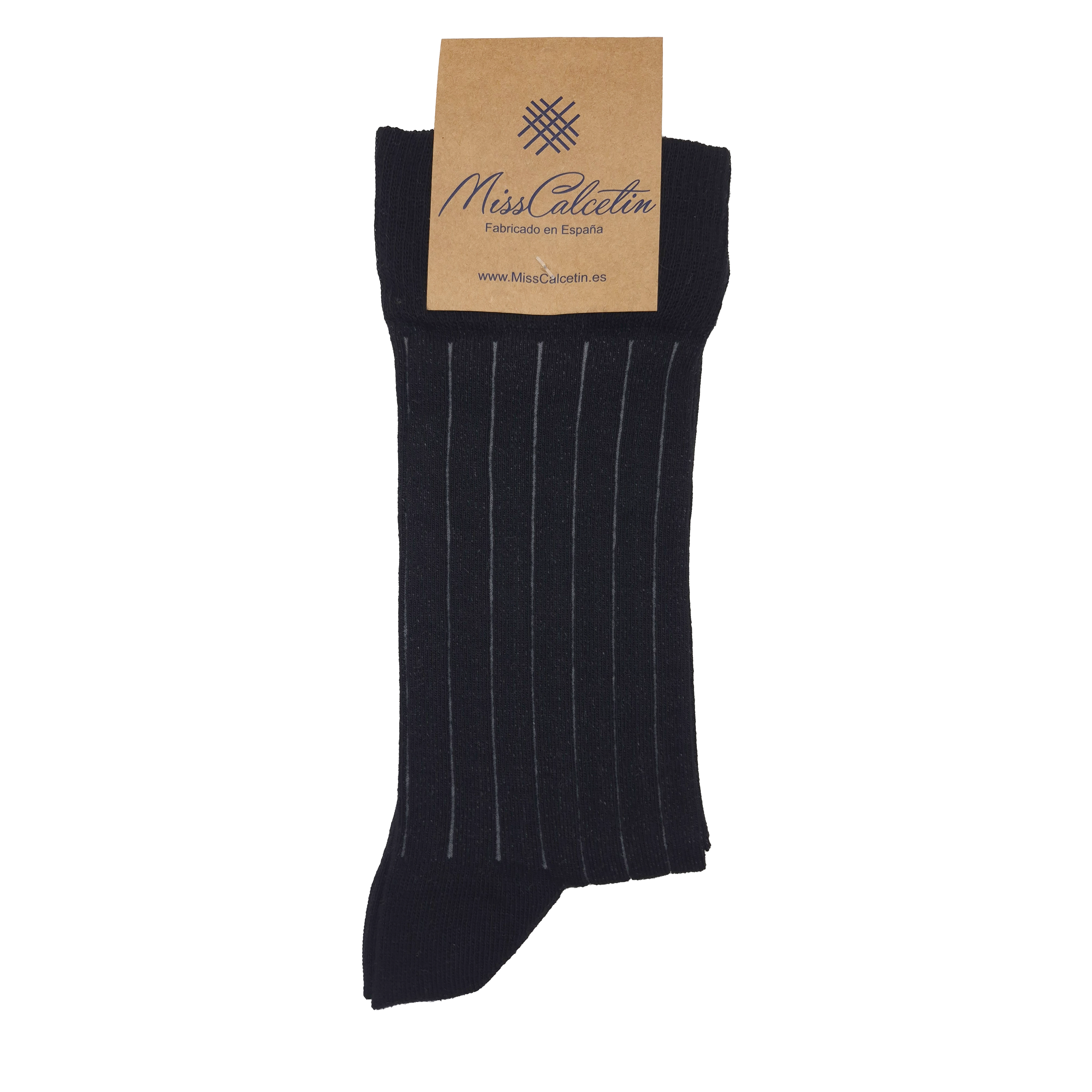 Caña Baja Raya Vertical Negro-Gris