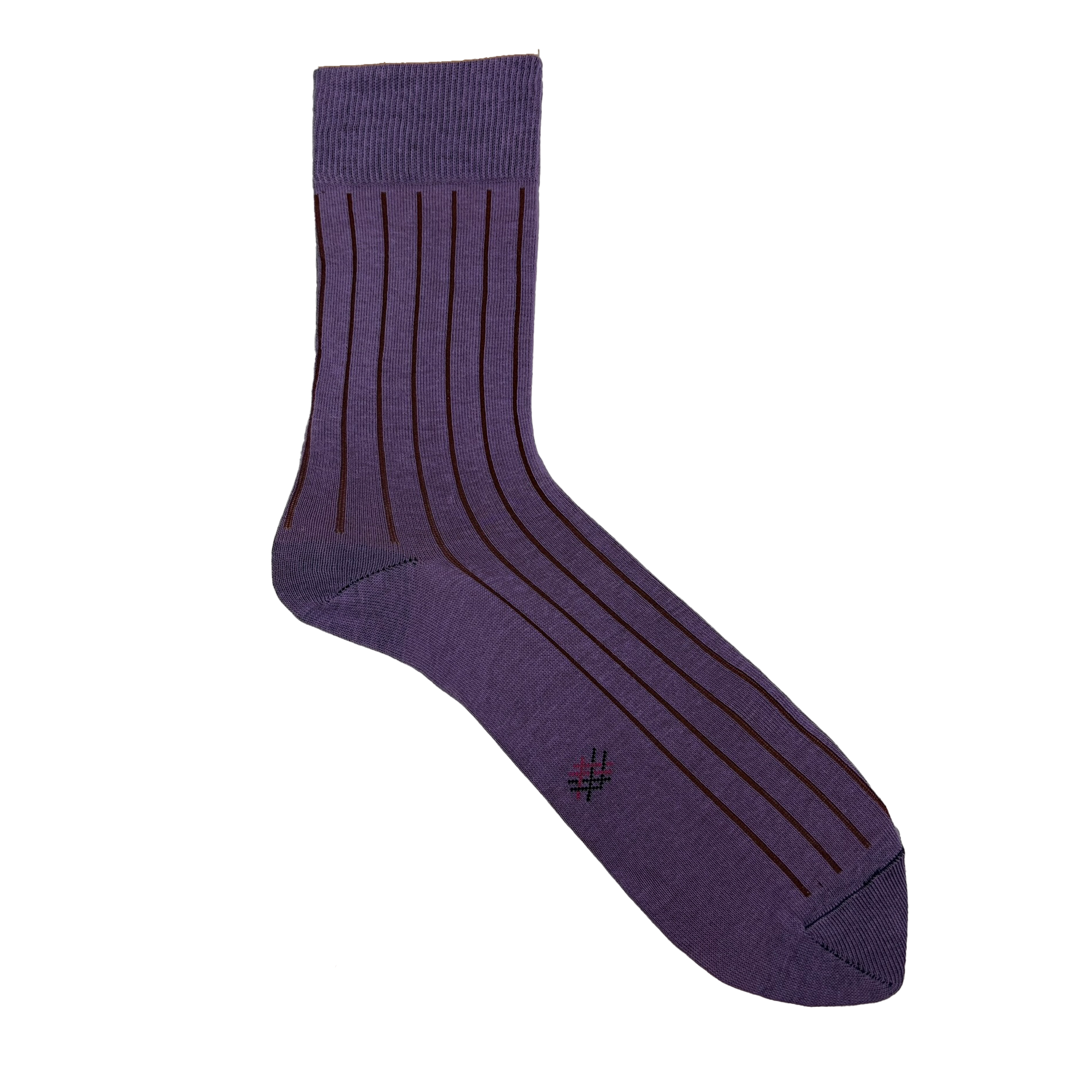 Caña Baja Raya Vertical Malva-Burdeos