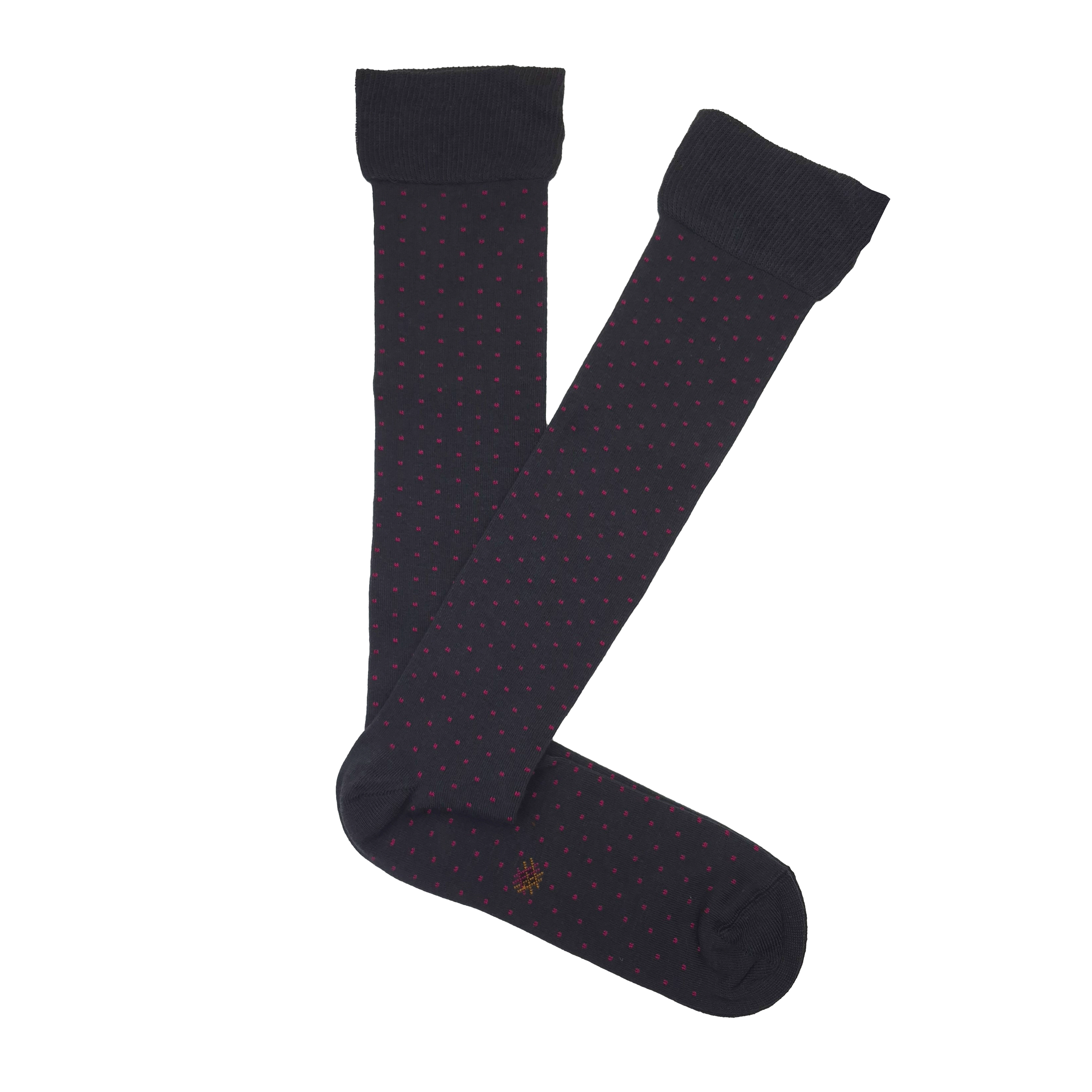 Caña Alta Topitos Antracita-Fucsia