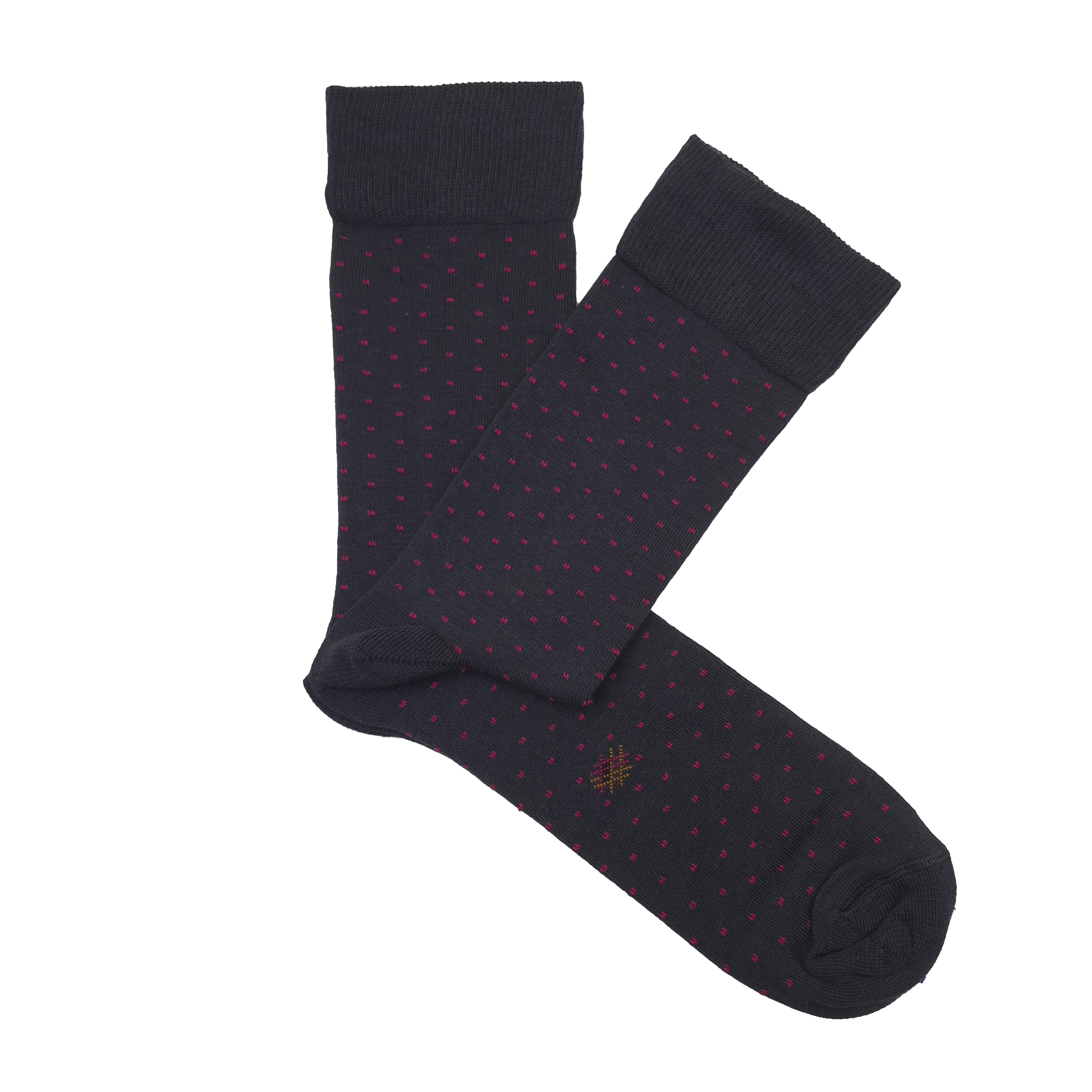 Caña Baja Topitos Antracita-Fucsia